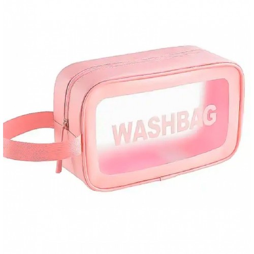 Косметичка органайзер Beauty Case на блискавці з ручкою дорожній несесер рожевий розмір S 21х7х12 см