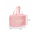 Косметичка органайзер Beauty Case на блискавці з ручкою дорожній несесер рожевий розмір L 30x13x21 см