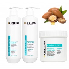 Набор Luxliss Argan Oil Luxury Intensive Moisture Original увлажняющие аргановые шампунь, кондиционер и маска 250/250/400 мл