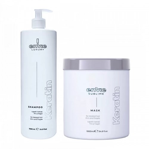 Набір Envie Luxury Keratin шампунь та маска для пошкодженого волосся з кератином 2x200 г (розлив)
