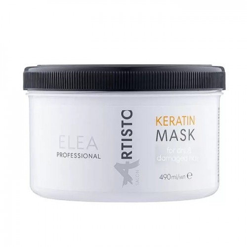 Маска Elea Professional Artisto Keratin Mask з кератином для відновлення пошкодженого волосся, 490 мл