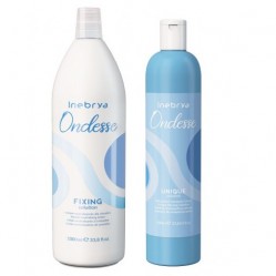 Набір для біозавивки з кератином Inebrya Fixing Solution With Keratin: рідина та фіксатор для волосся, 150+300 г (розлив)