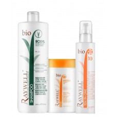 Набір Raywell BIO для жирної шкіри голови та сухого волосся: Шампунь ROSY, Маска HIDRA, термозахист 10в1, 200+200+100 г (розлив)