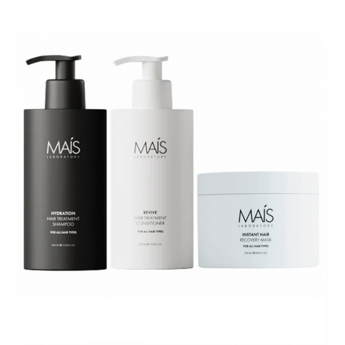  Набір Mais Hydration Hair Treatment TRIO шампунь, кондиціонер і маска для відновлення пошкодженого волосся 2х300+250 мл