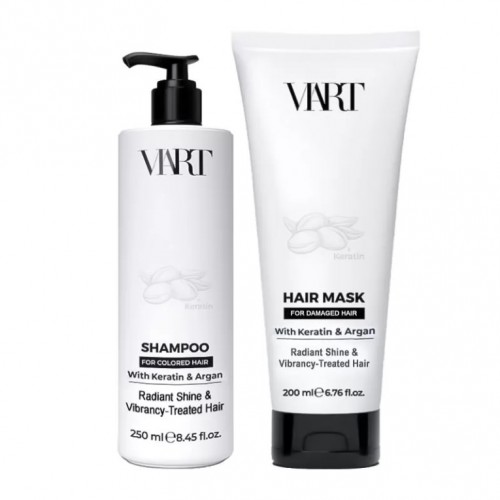 Набір VIART with Keratin & Argan Oil шампунь і маска для фарборваного і пошкодженого волосся, 250+200 мл