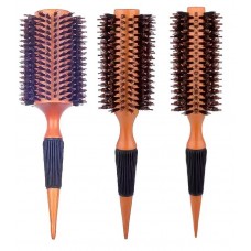 Набір професійних термобрашів My Cosmetics із комбінованою щетиною, дерев'яною ручкою, 25 см