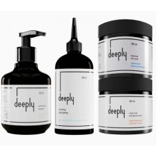 Набір deeply QUAD Balancing Шампунь, Маска, Пілінг та Скраб, для жирної шкіри голови та сухого волосся 2х300/250/200 мл