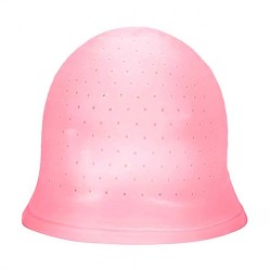 Професійна багаторазова силіконова шапочка Lory для фарбування та мелірування волосся з гачком для колориста рожева.