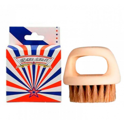 Щітка для фейду, бороди кастет Barber Finger Brush для барбера, перукаря кругла бежева