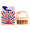 Щітка для фейду, бороди кастет Barber Finger Brush для барбера, перукаря кругла бежева