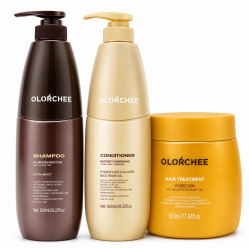 Набір Olorchee Nourshing Moisture TRIO-2 шампунь, кондиціонер і маска для живлення та зволоження волосся 2х800+500 мл