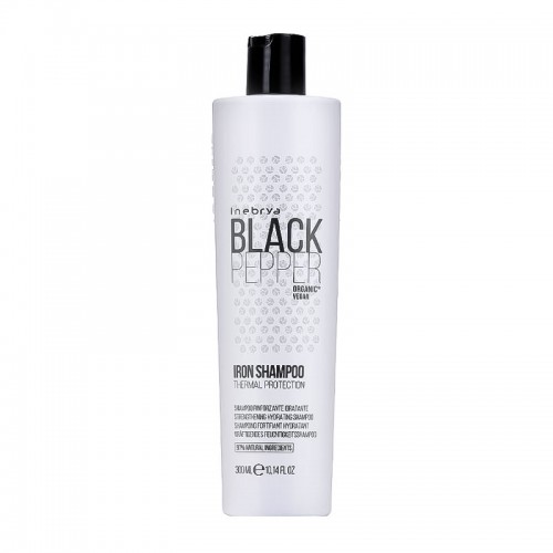 Зволожуючий зміцнюючий шампунь Inebrya Black Pepper Iron Shampoo