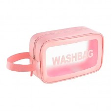 Косметичка органайзер Beauty Case на блискавці з ручкою дорожній несесер рожевий розмір М 25х10х15 см