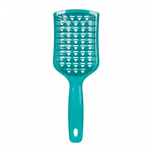 Продувна щітка-браш Janeke Vent Detangling Brush для розплутування та сушіння волосся широка зелена