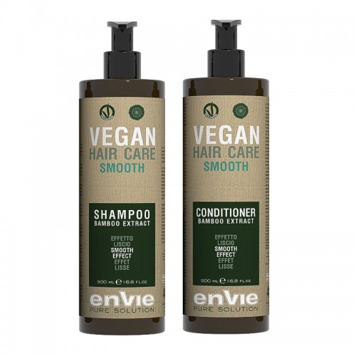 Розгладжуючий набір Envie Vegan Smooth Bamboo Extract шампунь та кондиціонер для волосся з екстрактом бамбука (EN856/EN862) 2x500 мл