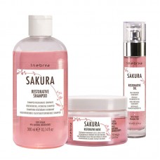 Набор Inebrya Sakura Restorative, регенерирующих увлажняющие шампунь, маска и масло (300+200+50 мл)