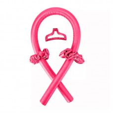 Атласні м'які бігуді для холодної завивки волосся, обруч-джгут для накрутки волосся, шовкова малинова стрічка.