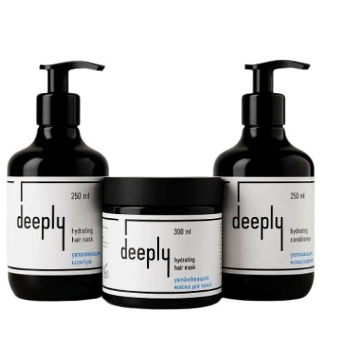 Набір Deeply Hydrating TRIO шампунь+маска+кондиціонер для зволоження волосся, 2х250/300 мл