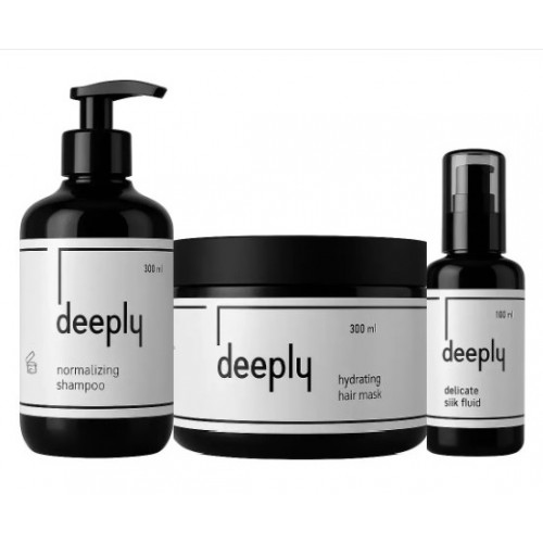 Набір Deeply TRIO для жирної шкіри голови та сухого волосся шампунь, маска, флюид 250/300/100 мл