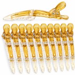 Набір гнучких затискачів-крокодилів Beauty Tools для волосся, напівпрозорі, пісочні, 10 шт