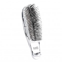 Преміальна щітка MAÍS Brush Small для розчісування, масажу шкіри голови та SPA-догляду за волоссям срібляста