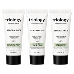 Пробний набір Triology Sebobalance Try Set для жирного та комбінованого волосся (шампунь, бальзам, маска), 3×30 мл
