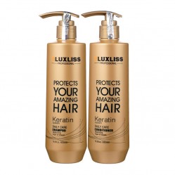 Набор Luxliss Keratin Smoothing Daily Care кератиновый шампунь и кондиционер для повседневного использования 2x500 мл