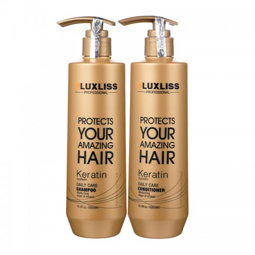 Набір Luxliss Keratin Smoothing Daily Care кератиновий шампунь та кондиціонер для щоденного використання 2x500 мл